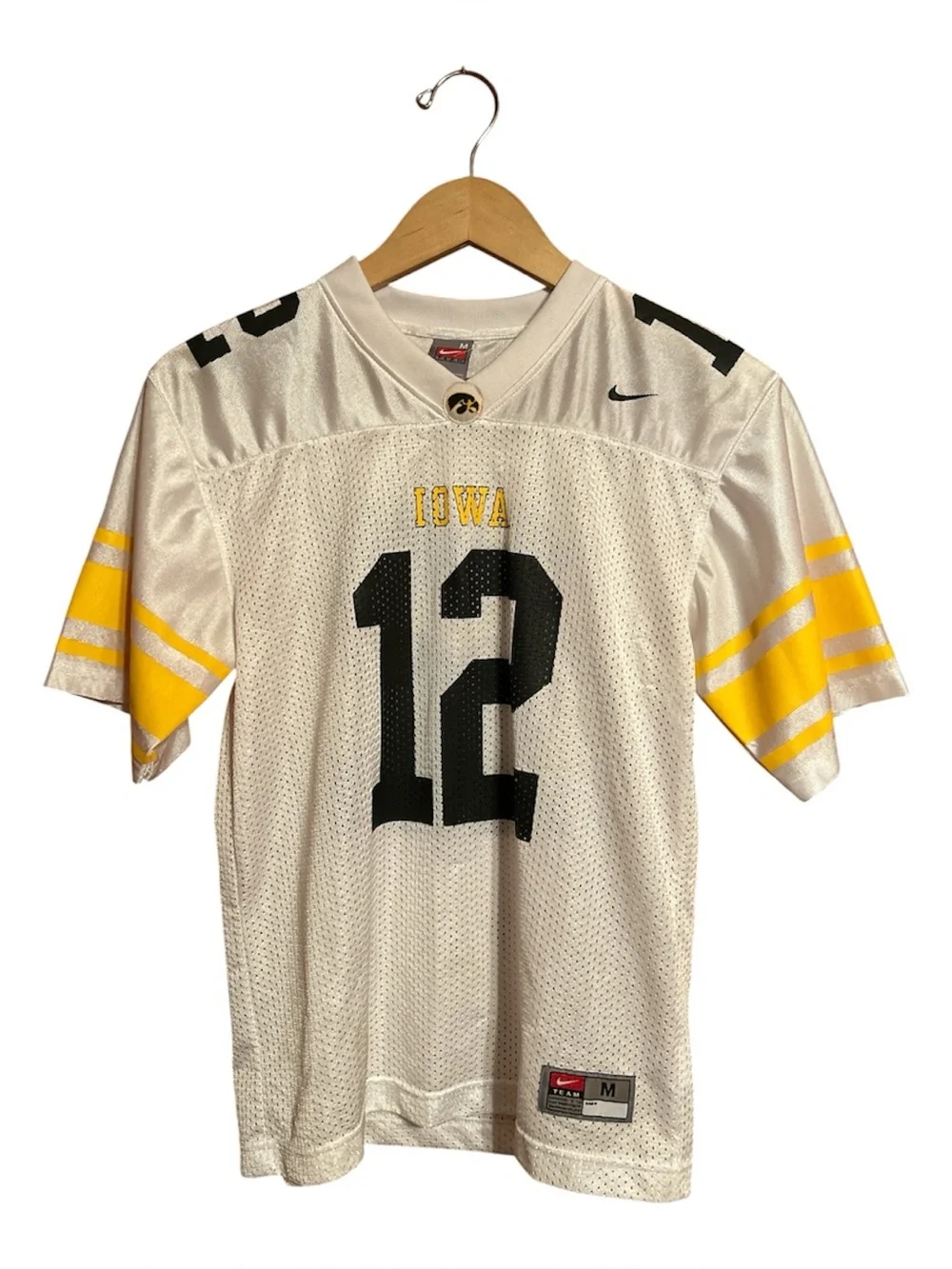 Vintage Authentic Iowa Hawkeyes Nike Team Football Jersey #12 Youth Size Medium